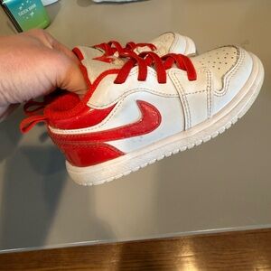 Jordan Kids Red and White Sneakers-EUC size 9T